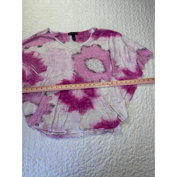 INC International Concepts Pink Floral Wing Sleeve Blouse size small - Picture 5 of 5